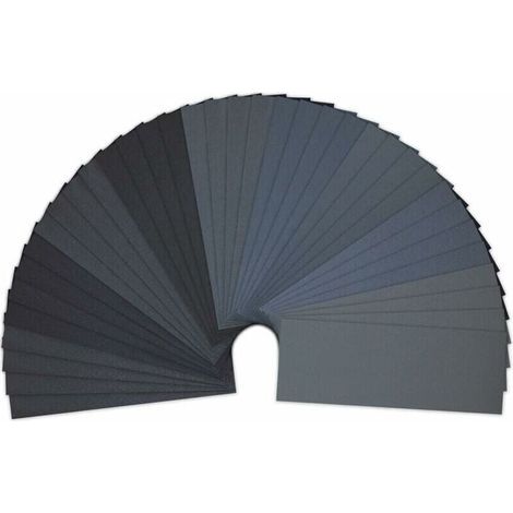 Confezione da 36 fogli di carta vetrata, 23 x 9,3 cm, carta vetrata per uso a secco/umido, grana 400/600/800/1000/1200/1500/2000/2500/3000 (4 x 9) (1/4)