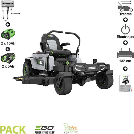 Pack 30Ah tondeuse autoportée Zero Turn coupe 132 cm et chargeur 1600W inclus EGO ZT5201E-L (1/5)