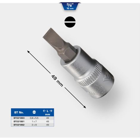 BRILLIANT TOOLS Douille d'embout fente 3/8" 2 x 8 mm - BT021862 (1/5)