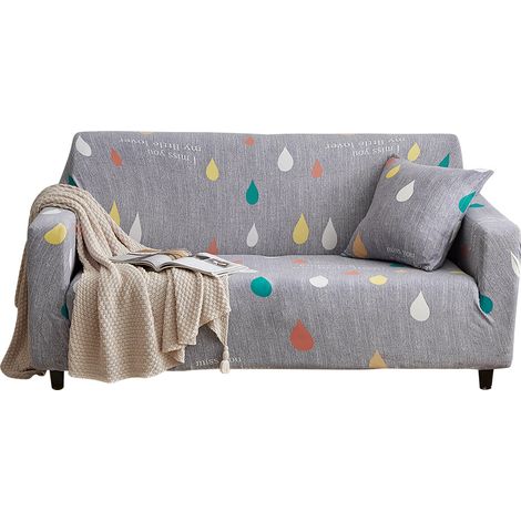 Housse de Canapé Élastique Polyester Motif Gouttes Colorées Protection Antidérapante pour Canapé 2 Places Confortable et Durable (1/4)