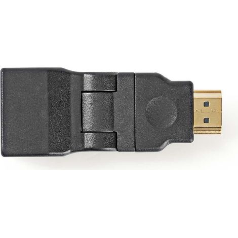 Adaptador hdmi conector hdmi hdmi hembra chapado en oro giro abs negro 1 pc sobre (1/5)