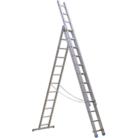 Sealey ACL312 Extension Combination Ladder 3 x 12 Aluminium - EN 131