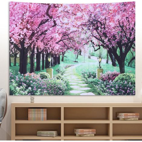 Tapisserie murale paysagère à suspendre, tapis de chevet pour chambre ou dortoir, 150 x 130 cm (1/5)