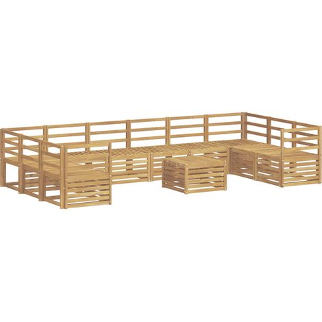 Ensemble de canapés d'extérieur 11 pc Blanc vidaXL (1/5)