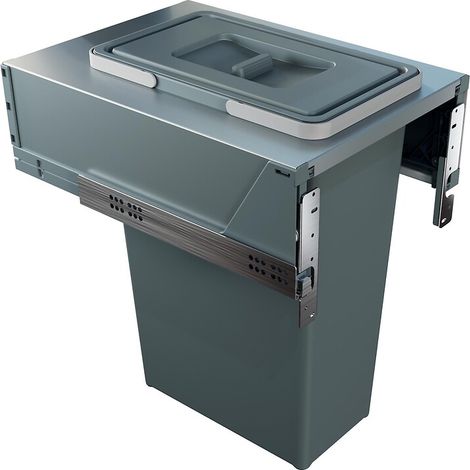 Poubelle de cuisine grande capacité Block 2.0 - fixation sur la façade - profondeur 478 mm - largeur caisson 300 mm - bac 35 litres - ELLETIPI