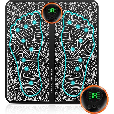 Masseur de Pieds EMS Portable, Tapis Masseur des Pieds Électrique Pliable avec 8 Modes et 19 Niveaux d'Intensité, pour Circulation Sanguine et Relaxation Musculaire (1/5)