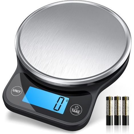 ZOLGINAH Digitale Küchenwaage, 6 kg Edelstahl, Digitalwaage – Wunderbare Präzision bis zu 1 g (1/5)
