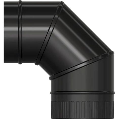 Gomito riscaldamento wolfpack linea 90 gradi nero 175 mm (1/2)