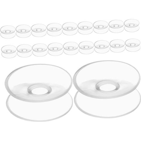 20pièces Ventouses Transparentes Double Face Plastique Pour Verre Miroir Fenêtre Pare-brise Sans Trace