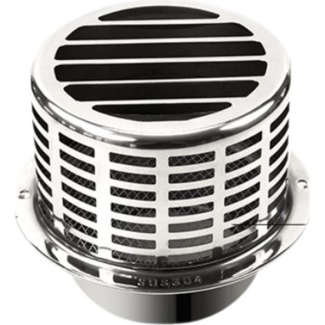 Grille d'aération ronde en acier inoxydable pour soffite – Cache-ventilation à persiennes pour bureau, maison, usage intérieur et extérieur (4 pouces) (1/5)