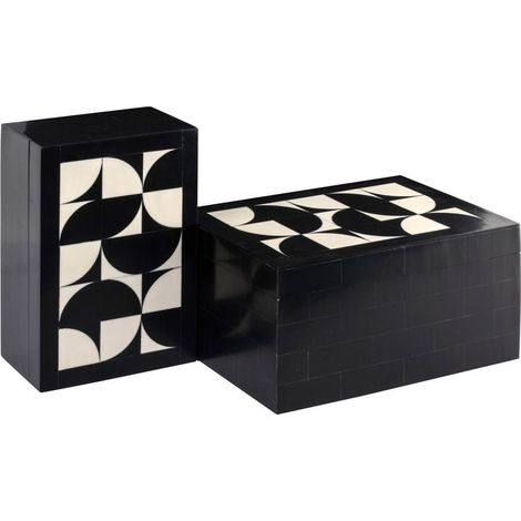 Boîte de rangement graphique noir et blanc - noir et blanc (1/5)