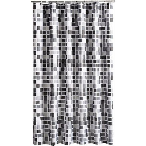 Rideau de douche 200x240 cm (LxH), anti-moisissure antibactérien hydrofuge doublure des rideaux de douche tissu polyester doux Rideaux de bain rideau fait de beaux motifs pour salle de bain toilette (1/4)