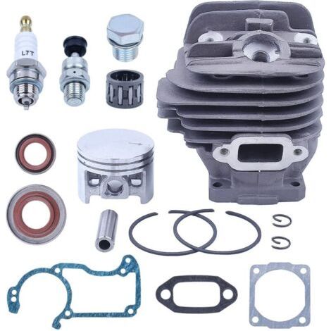 Pr Piston et Cylindre pour Stihl 026 MS260 Series, Nikasil 44,7mm Piston + Cylindre + Joints + Valve de Décompression + Bougie Accessoire Tronçonneuse Kit de Pièces 16 en 1 (1/4)