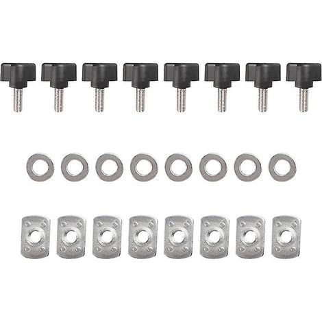 Lot de 8 boulons à démontage rapide pour toit rigide Jeep, avec vis à oreilles et anneaux d'arrimage en D. (1/4)