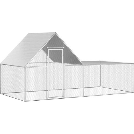 Maison Exclusive - Hühnerstall 4x2x2 m Verzinkter Stahl