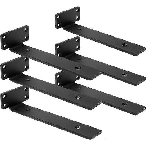Supports d'étagère flottante robustes (épaisseur 5 mm), supports d'étagère invisibles, équerres en fonte, Ru (1/5)