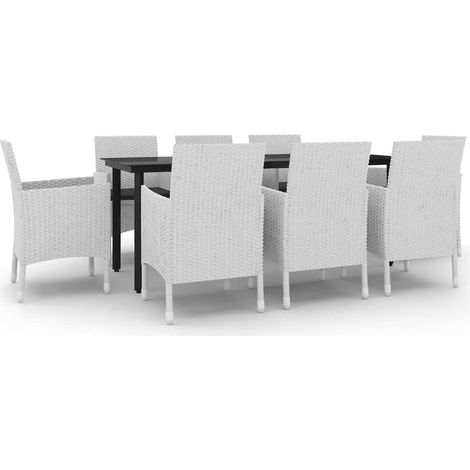 Set comedor de jardín 9 pzas y cojines ratán sintético y vidrio vidaXL (1/5)