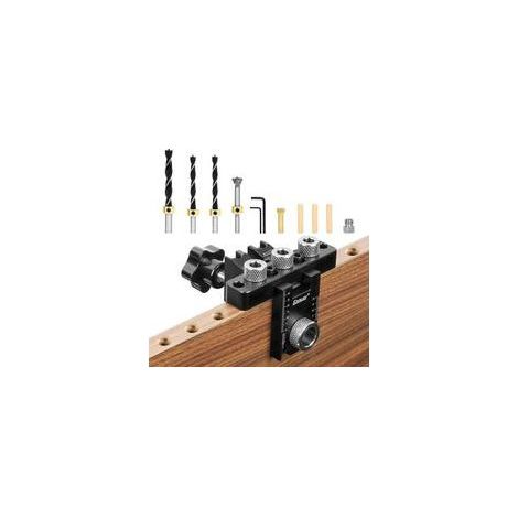Gabarit de Perçage 3 en 1 Kit Localisateur de Guide, Perçage Précis pour Chevilles Bois, Idéal pour Bricolage à la Maison (1/5)