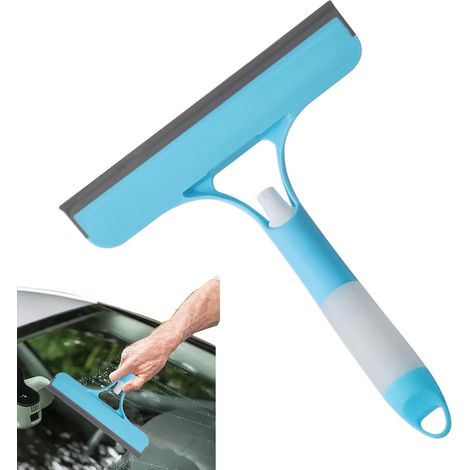 Escobilla de goma para limpieza de cristales con boquilla pulverizadora – 21,6 x 26,5 cm – Cepillo para fregar ducha, cristales, azulejos, espejos – Herramienta de limpieza ideal para el hogar y la co (1/5)