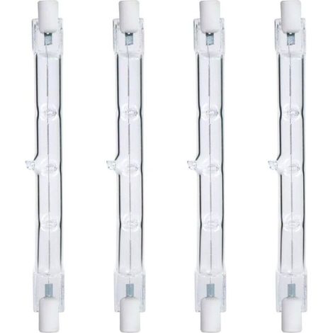 300W Equivalent Ampoules halogènes R7s Projecteur Halogène Linéaire 2700K Ampoule de Sécurité 118mm Longueur, Dimmable - 4Pack (1/5)