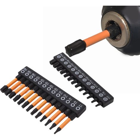 Set mit 26 Torx-Schraubendreherbits aus S2-Legierungsstahl, massiv und hohl, 25 mm und 50 mm, für elektrische Schraubendreher (1/5)
