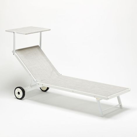 Lettino da giardino spiaggia piscina con ruote in alluminio Alabama - Grigio (1/5)