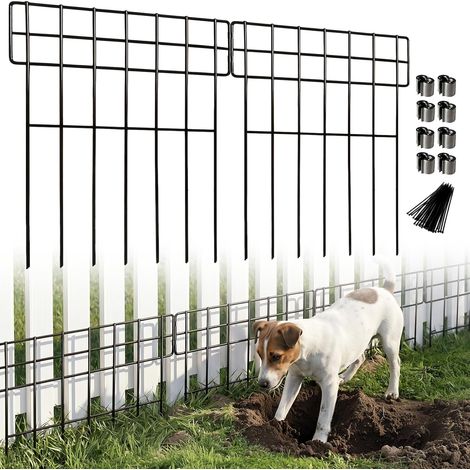 10 Pack Decorative Metal Animal Garden Barrier Height 43 cm x Width 33 cm, Total Length 10.8 feet (3.3 m), Garden Fence without Digging to Delimit (1/5)