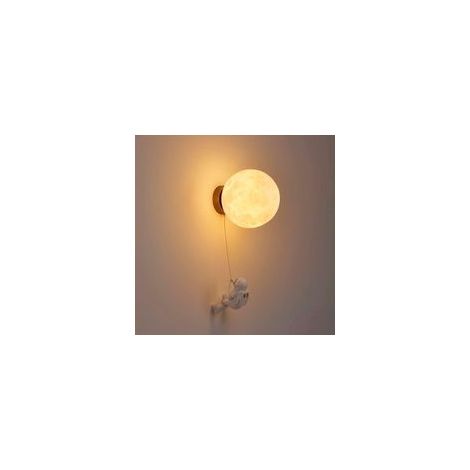 Applique murale d'intérieur, applique murale moderne 15 cm, applique murale LED au design lune et astronaute, applique murale d'intérieur pour chambre d'enfant