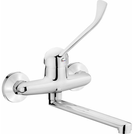 Rubinetto da cucina a parete con leva clinic, girevole, cromato, joko BOJ 080C