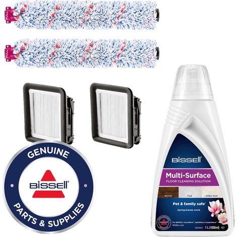 BISSELL Kit di Accessori per CrossWave Ricambi Originali 2 x Spazzole Multisuperficie 2 x Filtri Detergente per Pavimienti Multisuperficie da 1L per CrossWave, SpinWave e HydroWave 3823 (1/5)