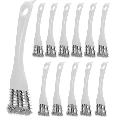 Lot de 12 Brosses de Nettoyage pour Cuisinière à Gaz et Barbecue Petites Brosses Multifonctions avec Poils Robustes Blanche pour Rainures Grilles et Recoins Difficiles (1/5)