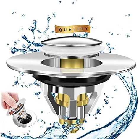 ZOLGINAH Bonde Noyau à Rebond En Type De Poussée Bouchon Baignoire De Vidange D'évier,universal POP UP valve,Bouchon Lavabo, Bouchon Baignoire,universel Bouchon Baignoire Pour Lavabo De Cuisine (1/5)