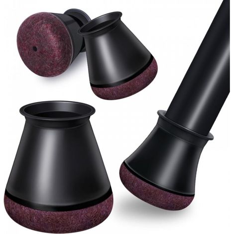 Lot de 24 couvre-pieds de chaise noirs, protections de sol en silicone, patins en feutre (petits, noirs) (1/5)