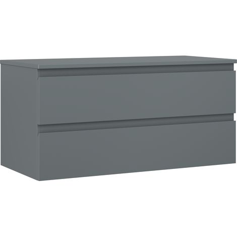 Mexen Orio armoire de salle de bain sous vasque 100 cm avec plateau, 2 tiroirs, graphite mat - 91A10-10047-2-BFFC66 (1/5)