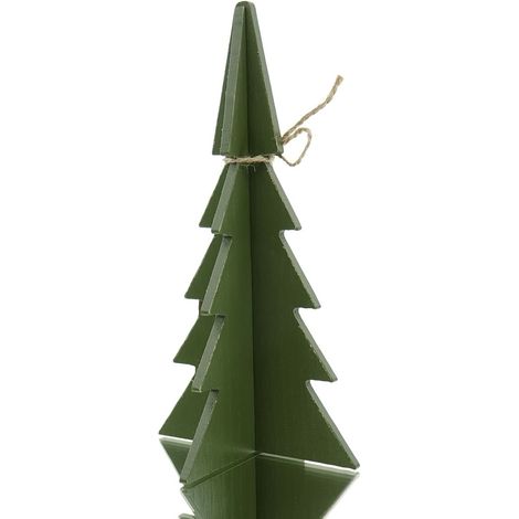 Boltze Weihnachtsdeko Tannenbaum Ceti M Dunkelgrün 22,5 cm - Holz
