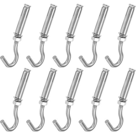 Lot de 10 crochets d'expansion en acier inoxydable 304, boulons M8 haute résistance pour murs en béton et briques. (1/5)