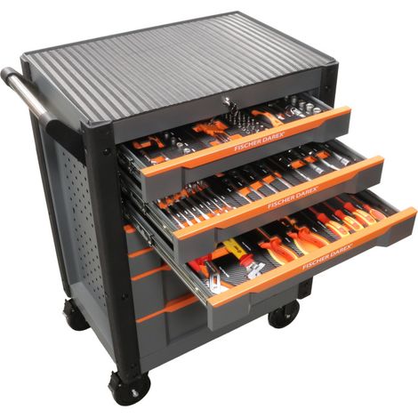 Servante d'atelier en acier 7 tiroirs équipée 62 outils (1/3)