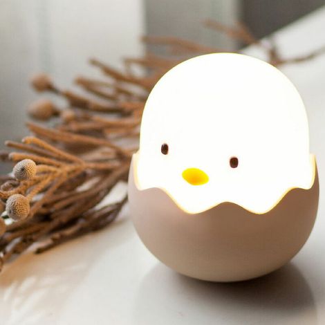Children's Night Light, Baby Night Light, Chick Chicken Rechargeable LED Silicone Lamp with Touch Control, White Light (1/5)
