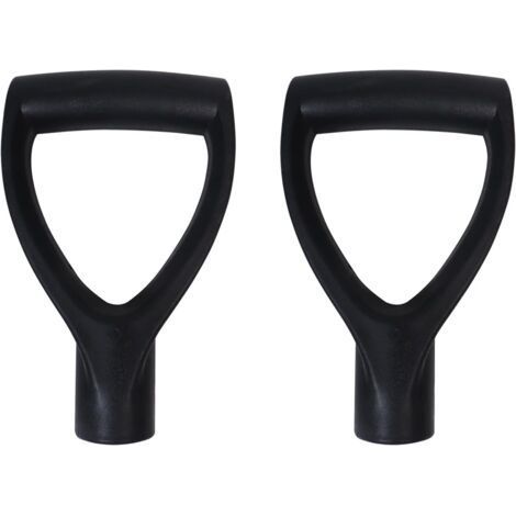 Lot de 2 poignées en D pour pelle - Poignée de rechange en plastique - Diamètre intérieur de 32 mm - Pour creuser et ratisser (1/5)