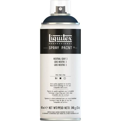 Peinture Acrylique en Aérosol - LIQUITEX - 400 ML - Gris Neutre - Séchage Rapide - Haute Qualité