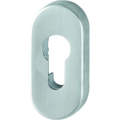 Innenrosette passend zu Sicherheitsrosette PZ oval, Aluminum Edelstahl matt