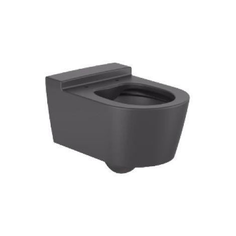 Taza de inodoro suspendido sin tapa con descarga dual 4,5/3L. Rimless® ROUND INSPIRA - ROCA Color: Onix (1/5)