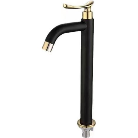 Robinet de lavabo, inox 304, noir, eau froide, monocommande (1/5)