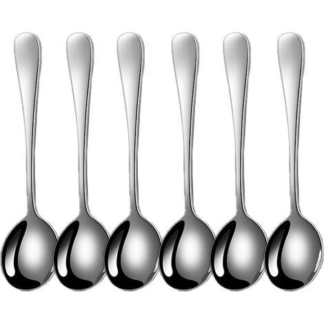Cuillère À Café - Acier Inoxydable - Poignée Carrée - Pour Thé Café Dessert - Lot De 6 Pièces (1/5)