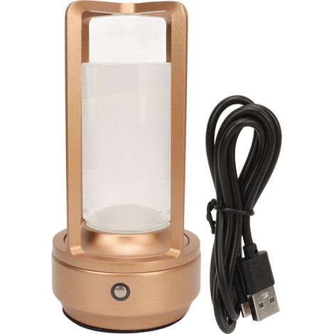 Ortviai Lampe de Bureau Sans Fil en Cristal, 3 Températures de Couleur, Rechargeable USB, Toucher Intuitif, Rose Or (1/5)