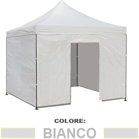 Teli laterali/Copertura per gazebo pieghevole impermeabile 3x3m Bianco - Mod. Loop