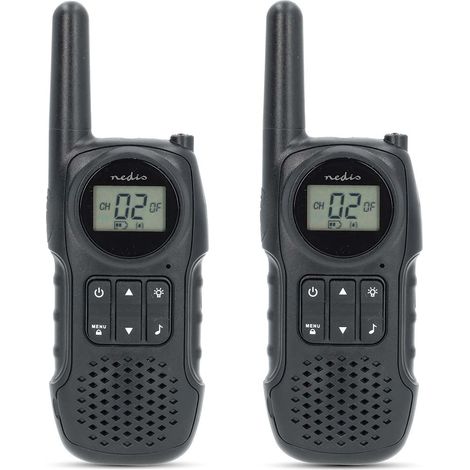 Set walkie talkie 2 portatili fino a 10 km canali di frequenza 8 pttvox fino a 3 ore uscita cuffie nero (1/5)