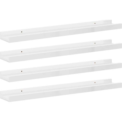 Maison Exclusive - Wandregale 4 Stk. Hochglanz-Weiß 60x9x3 cm