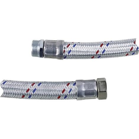 Flexible stainless steel hose, length 60 cm, 30.9 mm/33.2 mm connections, for pumps and boilers, temperature 100 °C (1/5)