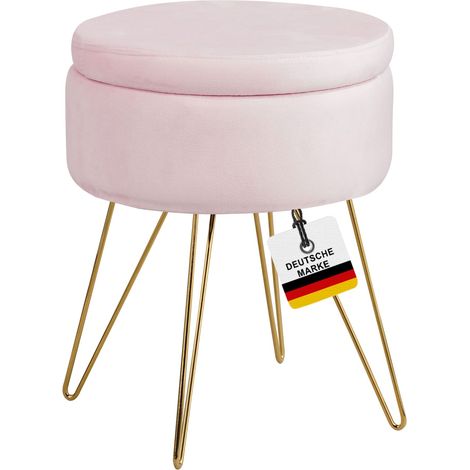 Albatros Hocker mit Stauraum Cannes Sitzhocker mit Stauraum, Modernes Design, Edler Samt-Bezug Sitztruhe Sitzbank mit Stauraum optimal als Fußhocker Hocker Schminktisch, Rosa (1/5)
